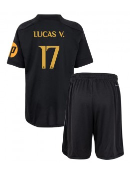 Real Madrid Lucas Vazquez #17 Ausweichtrikot für Kinder 2023-24 Kurzarm (+ Kurze Hosen)